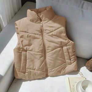 Women's Tan Puffer Vest